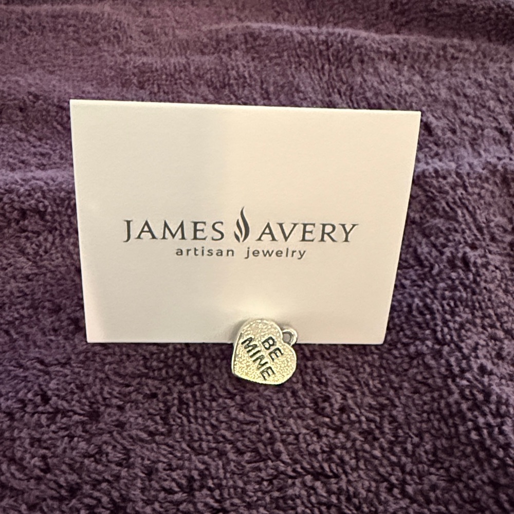 Retired - James Avery 3D Silver Heart 'Be Mine' Charm